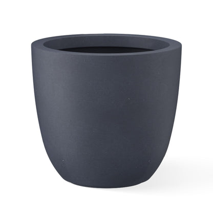 Kante 18 Inch Dia Round Concrete Planter, Indoor Outdoor Large Plant Pot with Drainage Hole and Rubber Plug for Home Patio Garden, Charcoal