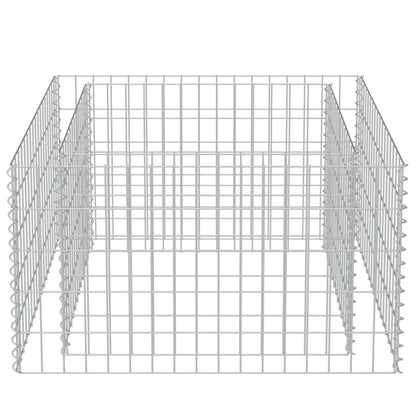 vidaXL Gabion Raised Bed Outdoor Gardening Backyard Park Stone Cage Basket Landscape Garden Planter Container Flower Box Galvanized Steel 35.4"