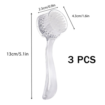 3 Pcs Facial Cleansing Brush, Useekoo Manual Face Brushes for Cleansing and Exfoliating, Face Scrubber to Massage, Deep Pore Exfoliation, Makeup Remove and Skin Care with Soft Bristles
