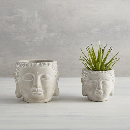 47th & Main Cement Planter Pot, 5.1" Tall, Buddha