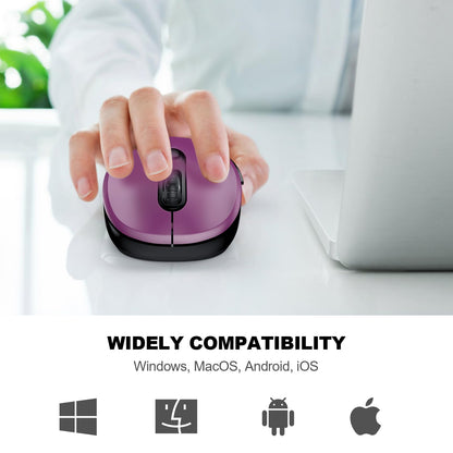 WisFox 2.4G Wireless Mouse for Laptop, Ergonomic Computer Mouse with USB Receiver and 3 Adjustable Levels, 6 Button Wireless Mice for Windows Mac PC Notebook (Grey)