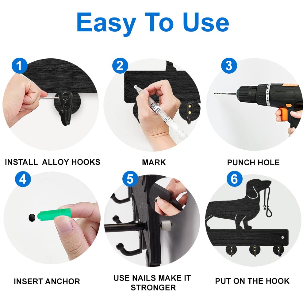 MAYJOYDIY Wood Bat Wall Key Hook Halloween Animal Theme Key Holder 11.8x7.9in Wall Art Decor Black Key Rack Organizer 5 Alloy Hooks for Gift, Hallway, Home Decor, Bag, Towel Hanging