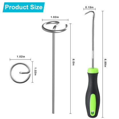 Landscape Fabric Stake, 6-inch Galvanized Round Head Landscape Nail Steel Anti Bending Weed Barrier Stake, Used for Plant Cover, Lawn, Fence, and Ground Garden Stake (50)