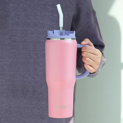 EALGRO 50 oz Tumbler with Handle, Insulated Tumblers with Lid and Straw, Large Metal Sports Water Bottle Jug, Thermal Stainless Steel Travel Coffee Mug Cup, Lavender