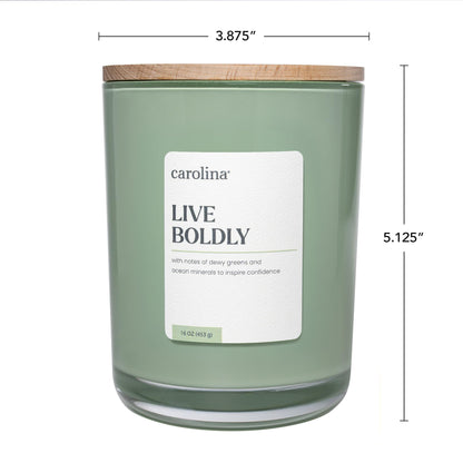 Carolina Live Boldly 16 oz Scented Candle, 2 Wick Wellness Relaxing Candle, 60H Burn Time, Ideal for Creating a Welcoming Home - Made in The USA