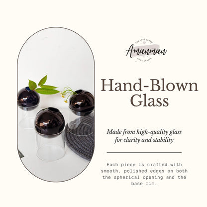 3-Pack Modular Black Glass Vase Set | Minimalist Aesthetics Bud Vase & Desktop Glass Planter with Clear Stand, Small Flower Vase