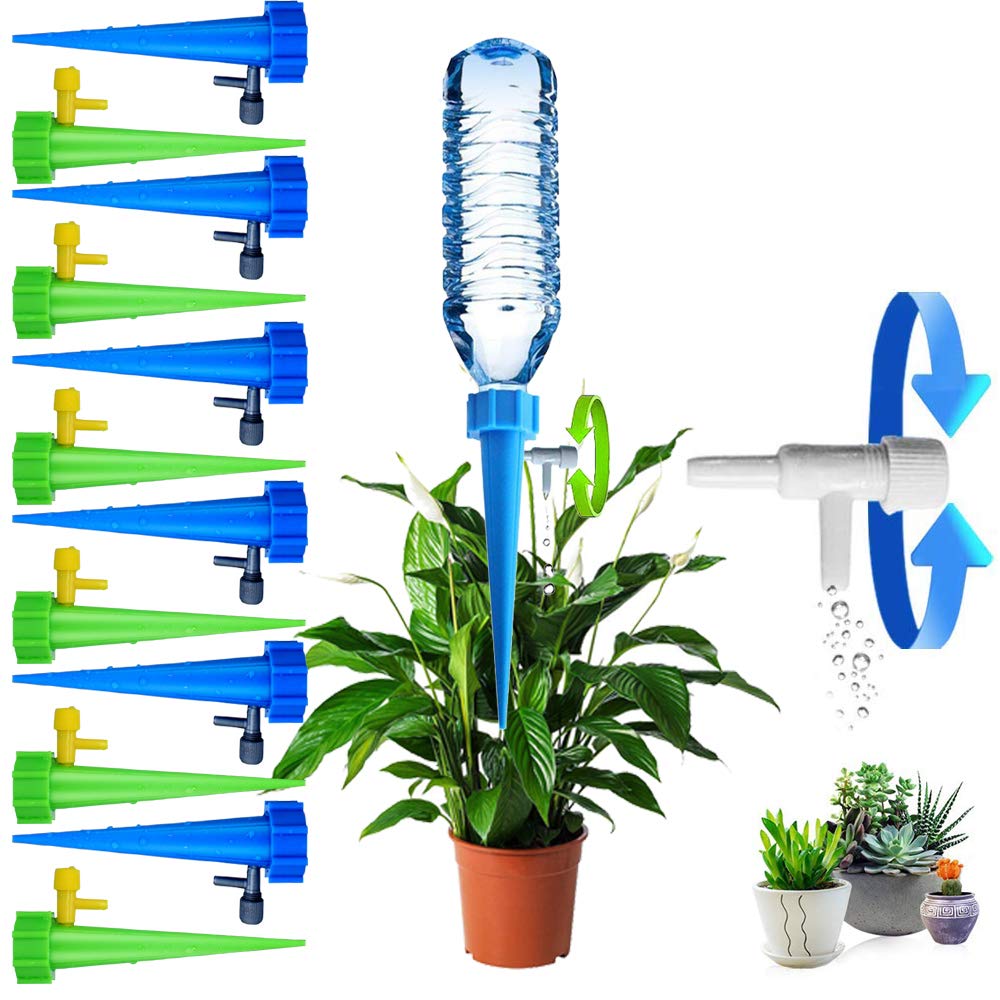 ARTEM 12 Packs Plant Waterer Self Watering Devices with Slow Release Adjustable Switch Vacation Automatic Irrigation Watering System for Indoor & Outdoor Home Office Plants