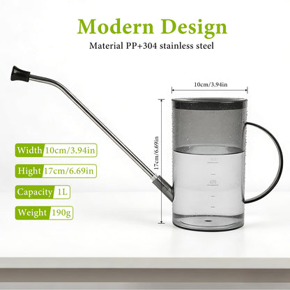 Watering Can for Indoor Plants, Small Watering Cans for House Plants, Succulents and Flowers, Long Spout, 1 Liter, with Bonus Plant Mister Spray Bottle for Plant Bonsai