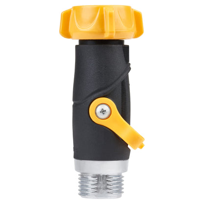 Melnor 65171AMZ Lever Flow Through Valve Connector Bundle, Yellow, Black, Grey, 1 Count (Pack of 2)
