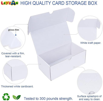 Trading-Card Storage Box, 8-Pack • 400 Count Corrugated Cardboard Storage Box with dividers & labels for TCG/Magic/Mtg storage and Collection, 7 INCH Horizontal