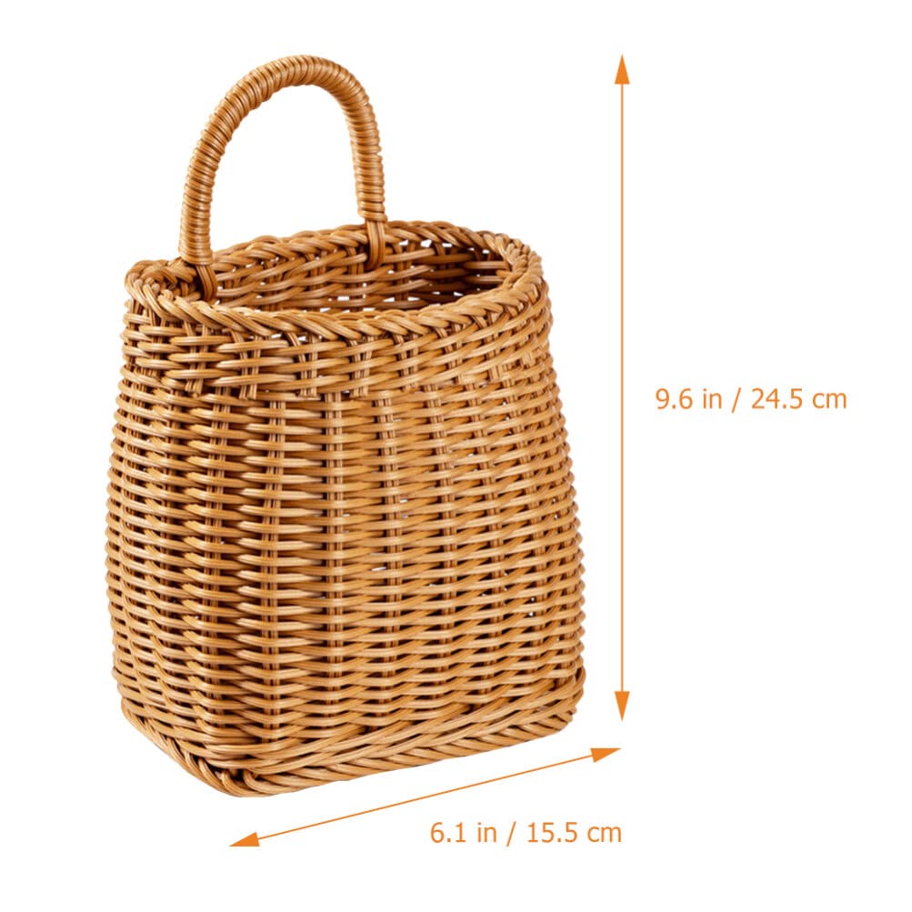 Woven Seagrass Storage Basket - Wall Mounted Planters with Rattan Flower Pot - Hanging Wicker Basket