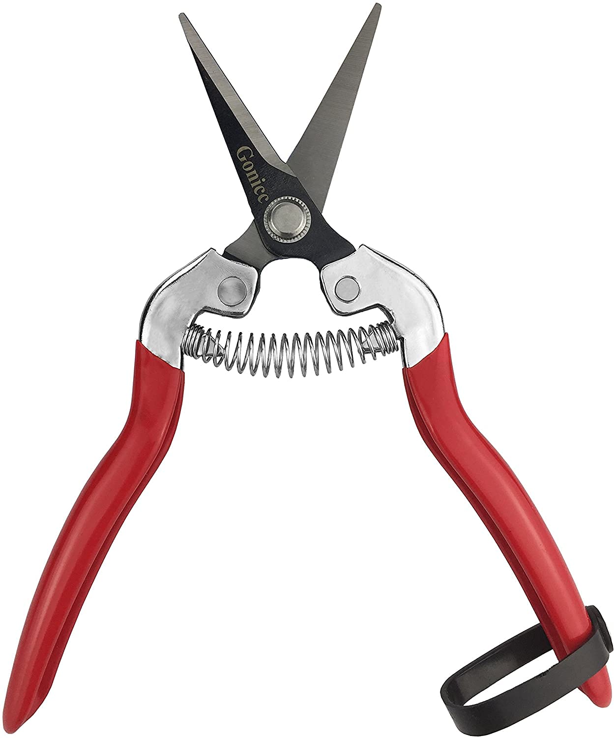 gonicc 8" Professional Premium Titanium Bypass Pruning Shears (GPPS-1003), Hand Pruners, Garden Clippers, Bonsai Cutters (Red Micro-Tip Pruning Snip)