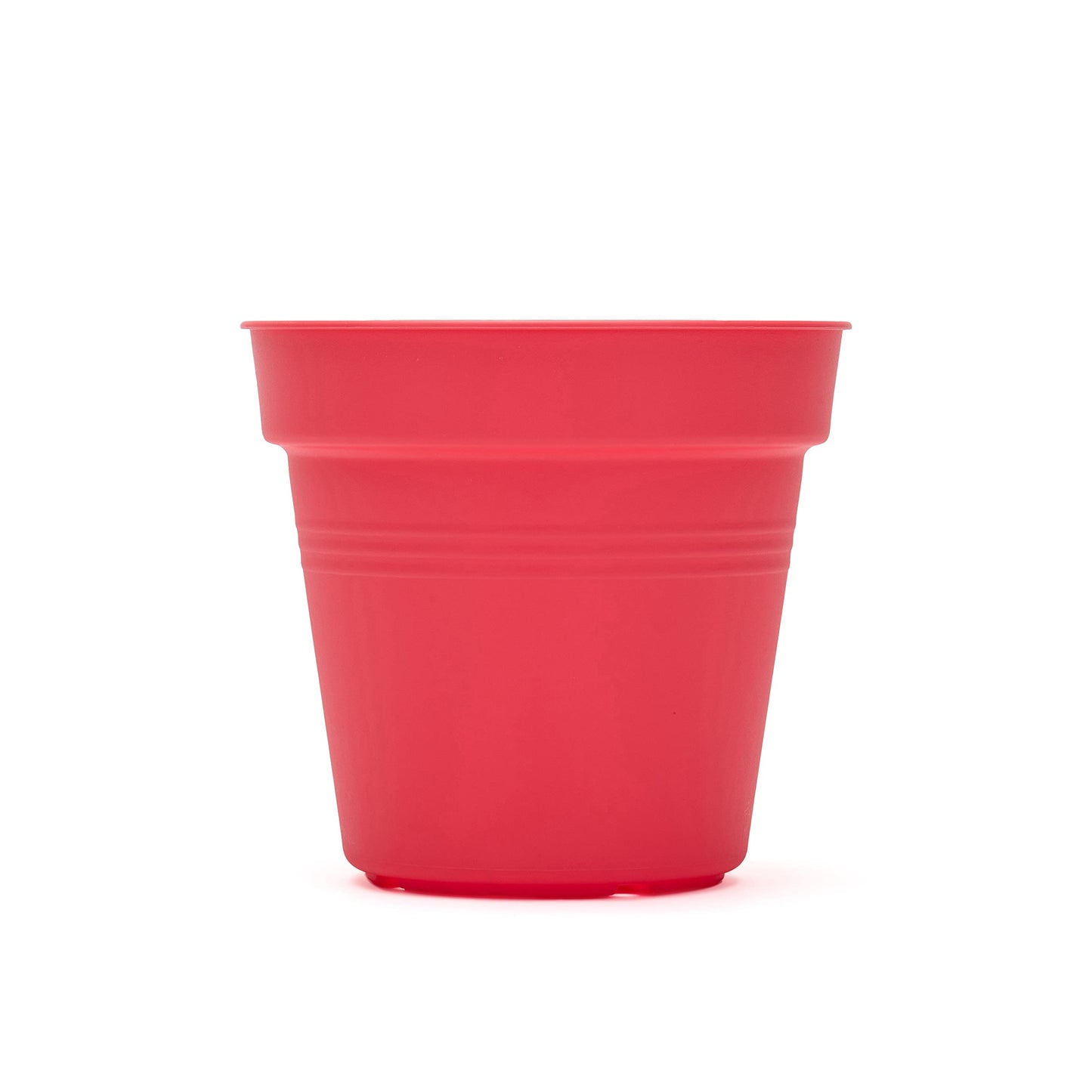 Mintra Garden Pots, 4 Pack Bulk Plastic Plant Pots with Drainage Tray, Round Indoor & Outdoor Decorative Planters with Drain Holes for Flowers, Herbs & Plants, 15cm Diameter – Coral, 7.5 in