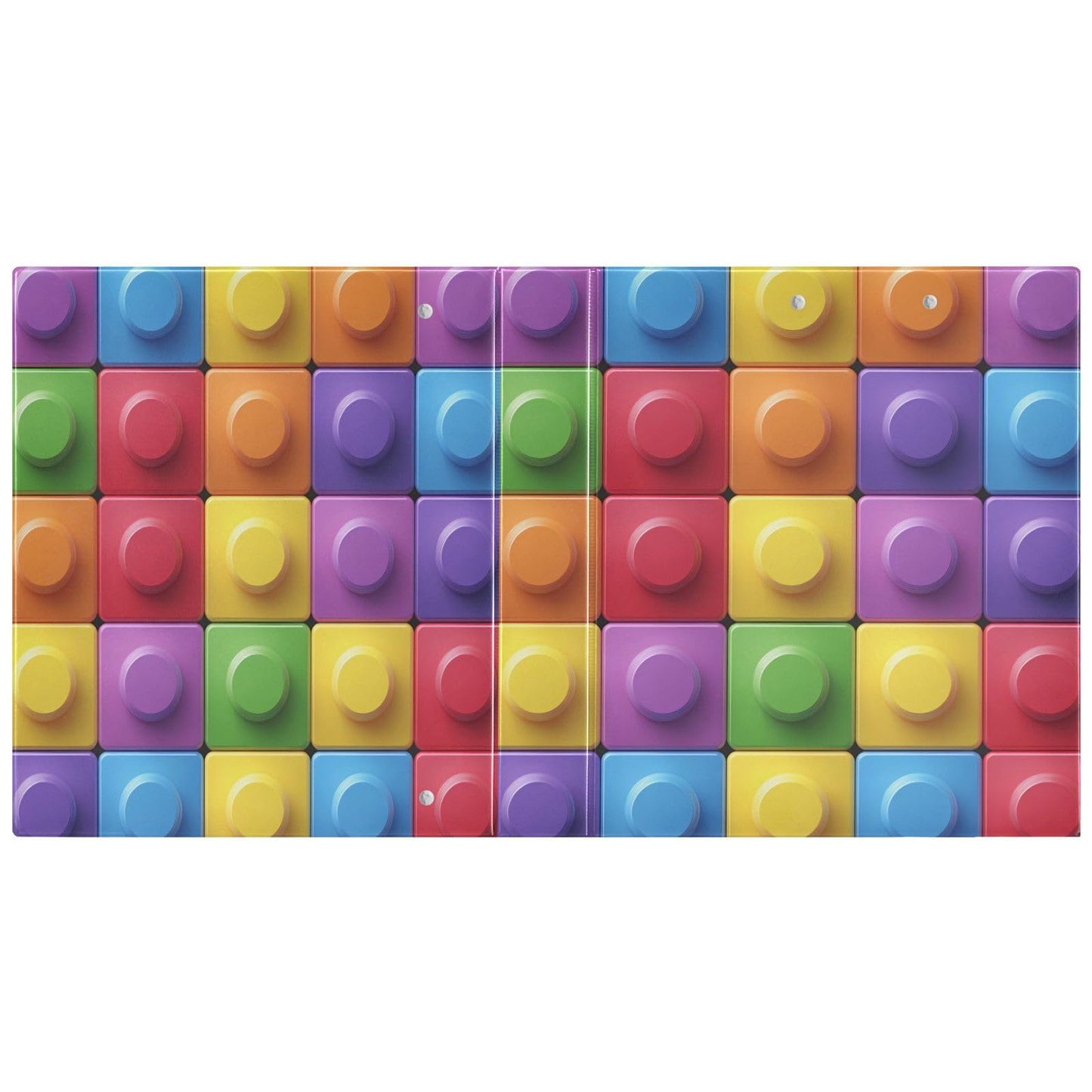 FRCSDIY Colorful Building Blocks 3 Ring Binder Round Rings 1 Pack,Holds 200 Sheets Ring Binders for School Supplies, Office or Home