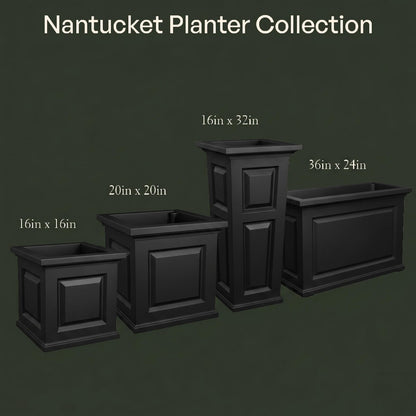 Mayne Nantucket 20-Inch Square Planter – Self-Watering, Weather-Resistant Planter for Flowers – Durable Outdoor Design for Patio, Porch, or Entryway