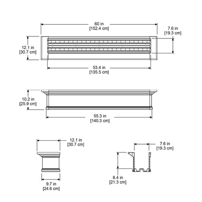 Mayne Yorkshire 5ft Window Box - White - 60in L x 12in W x 10in H - with 1.25 Gallon Built-in Water Reservoir (4825-W)