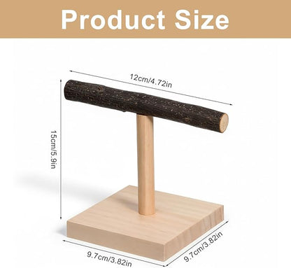 Bird Perch Stand Bird Training Stand Portable Tabletop Parrot Stands Natural Wood Parakeet Perches for Parakeets Cockatiels Conures Macaws Finches Lovebirds