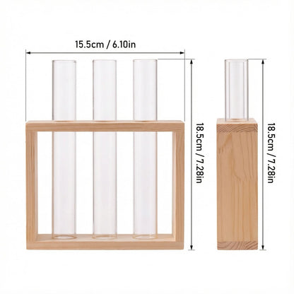 3-Tube Plant Propagation Station, Wall-Mounted Terrarium with Propagation Tubes – Ideal for Indoor Plant Propagation in Living Rooms, Bedrooms & Offices (Uses Test Tubes for Plants)