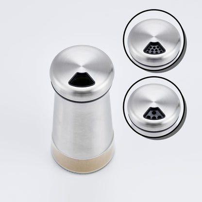 Salt and Pepper Shakers 2pcs with Adjustable Pour Holes Stainless Steel Salt Shaker and Pepper Shaker