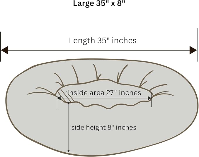 Organic Cotton Canvas Dog Bed: Removable Cover, Natural Fill - Made in USA (Blue Gray, Large 35" x 8" inches)