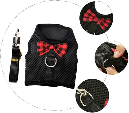 Kisangel Breathable Mesh PET Harness for Small Animals Vest Type Pulling Rope for Rabbits Guinea Pigs and Squirrels Adjustable and Comfortable PET Vest