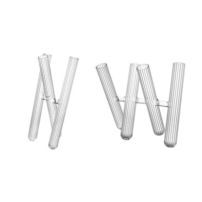 3/4 Striped Glass Test Tube Vases for Flowers Arrangements Plant Terrariums for Hydroponic Plant Holder Home Decors Floral Arrangement Vases