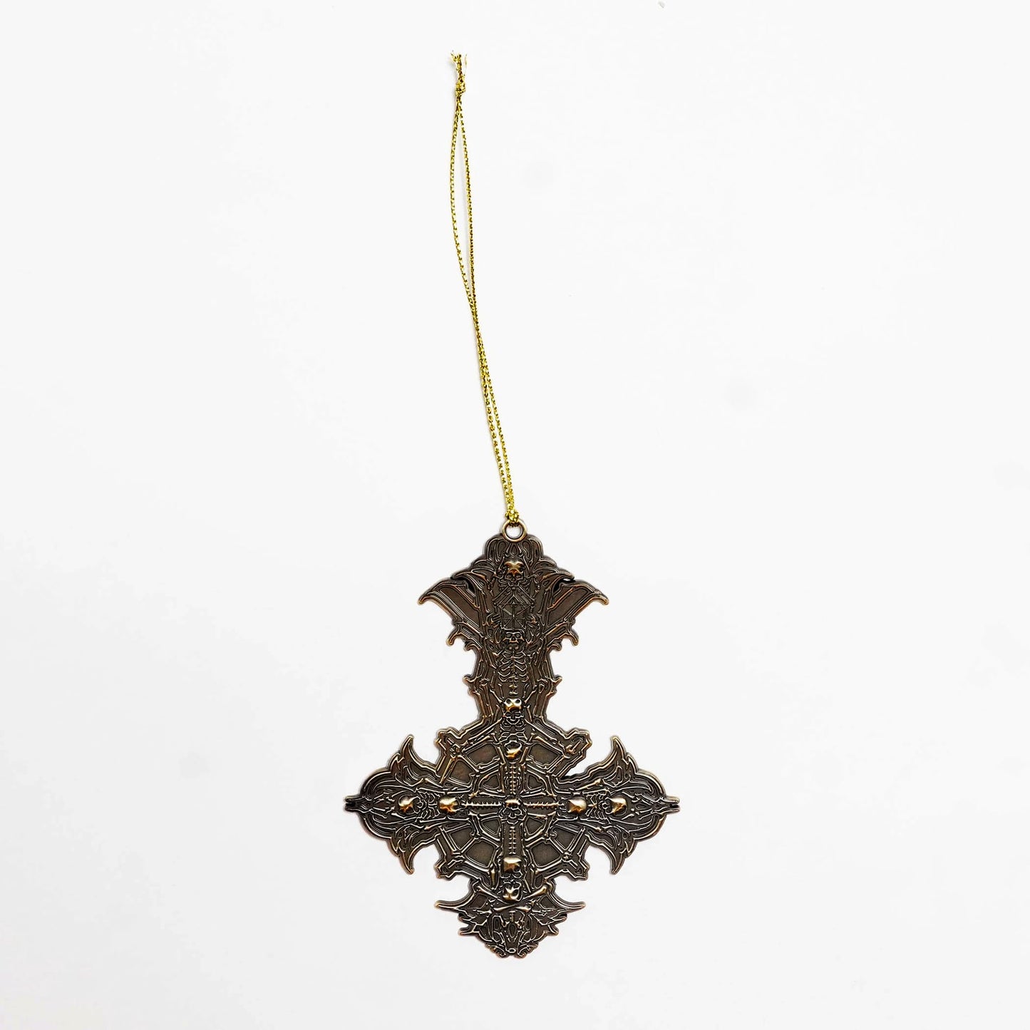 Ghost Gold Papa V Grucifix Ornament | 4" x 3" Christmas Decoration with Tassel | Official Merchandise & Holiday Décor