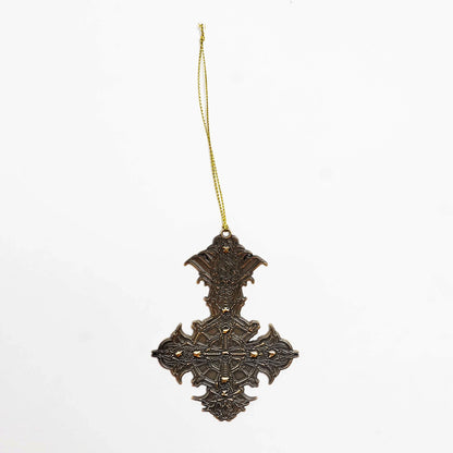 Ghost Gold Papa V Grucifix Ornament | 4" x 3" Christmas Decoration with Tassel | Official Merchandise & Holiday Décor