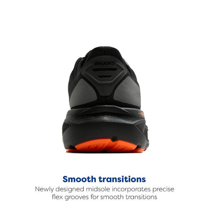 Brooks Women’s Ghost 17 Neutral Running Shoe - Black/Orange - 9.5 Medium