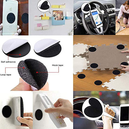 BRAVESHINE Double Sided Adhesive Tapes - 24PCS Sticky-Back Hook and Loop Tapes - Self-Adhesive Sticky Tape - Carpet Pad Mounting Tape for Wall Decorations or Tools Hanging - Round 2 inch