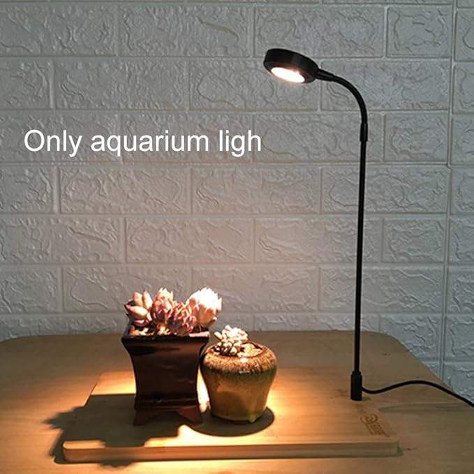 Full Spectrum LED Light with Bamboo Board Nano Fish Tank Light USB Powered 360 Degree Bettas Fish Tank Lights for Plant Growth(Size:S/17x18.5cm)