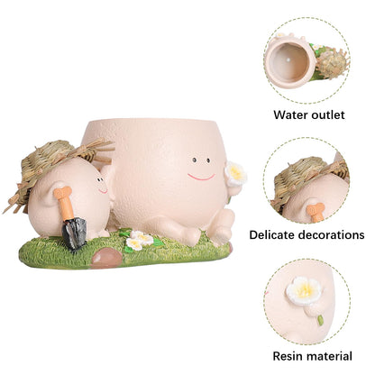Pricetail Face Planter Pots Cute Plant Pot for Plants, Unique Lovely Flower Pot Succulent Planter Pots Gift Idea for Mother Christmas