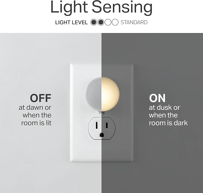 Lights by Night Night Lights Plug into Wall, 2-Pack, LED Plug in Nightlight, Warm White, Dusk to Dawn Sensor, Adults, Kids Room, Bedroom, Bathroom, Nursery, Hallway, Kitchen, 43950
