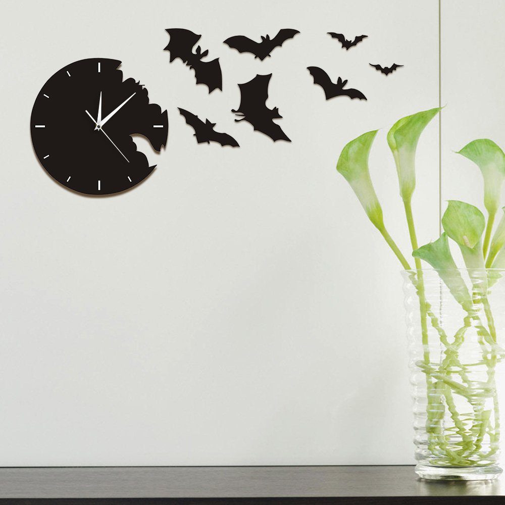 The Geeky Days Bat Clock Analog Wall Watch, 11.81 inch, Black