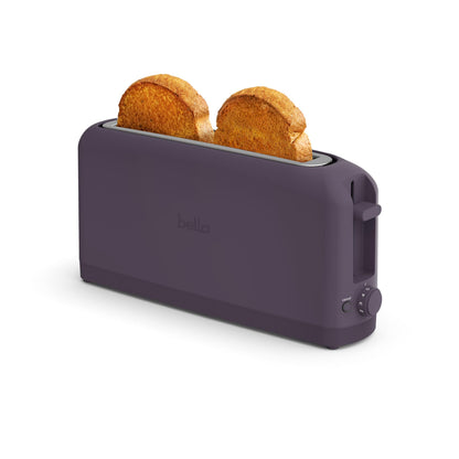 bella 2 Slice Slim Toaster, Fits-anywhere™ Kitchenware, 6 Setting Shade Control with Reheat & Cancel Buttons, Fits sourdough, 10” Long Slot, Anti Jam & Auto Shutoff, 900 Watt, Surf