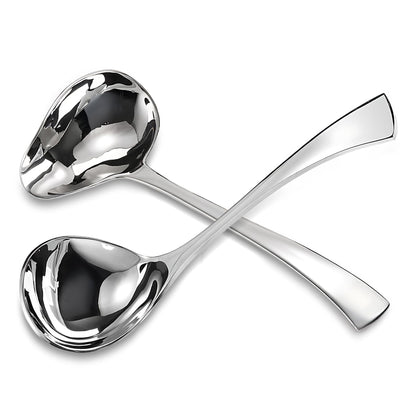 Comicfs 2 Pack Gravy Spoon Mini Gravy Ladle Drizzle Spoon 18/10 Stainless Steel Small Ladle with Pouring Spout Gravy ladle for Sauce Serving, Salad dressing and dressings, Dishwasher Safe