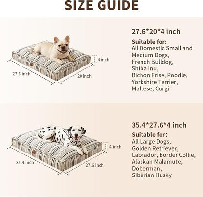 SOMAHE 4 Inch Orthopedic Dog Bed for Crate, 27 x 20 Inch, Coffee Chenille | Washable Removable Cover, Waterproof Inner Liner, Non-Slip Bottom, Orthopedic Dog Crate Mattress for Medium & Large Dogs