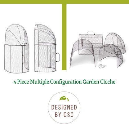 Gardener’s Supply Company Chicken Wire Cloche Garden Plot Plants Cover Protector | Sturdy Arch Metal Tunnel Cage Flowerbeds and Seedlings Garden Protection from Wild Animals | (3-in-1 Set) Extra Large