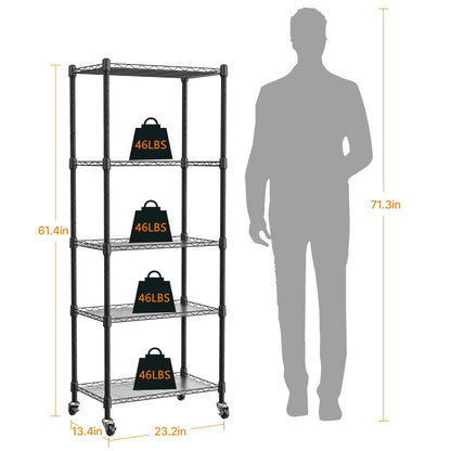 sagrynfp Indoor Greenhouse with Grow Lights, 5 Tier 23.2" L×13.4" W×61.4" H Mini Greenhouse, Grow Light Shelf with Tent and Thermometer, with 72W Full Spectrum Growing Lamps for Seed Starting