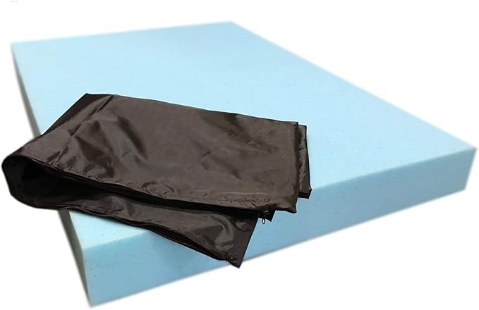 Dogbed4less High Density Solid Blue Cooling Gel Infused Memory Foam Pad Dog Pet Bed + Internal Waterproof Cover (55x47x4 Inches)