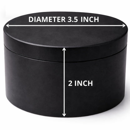 KC KULLICRAFT Unique Salt and Pepper Box Elegant Round Marble Black Salt Box With Lid For Salt, Spice and Herbs Storage. Perfect Container To Store (3.5 X 3.5 X 2 INCH)