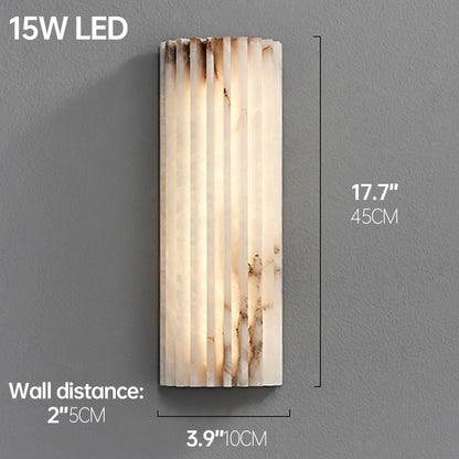 YMDHFS Natural Alabaster Wall Sconce Semicircle Marble Wall Light Creative Bathroom Wall Sconce Mid Century Stone Wall Mount Light for Living Room Bedroom Hallway Kitchen Cafe Stairs