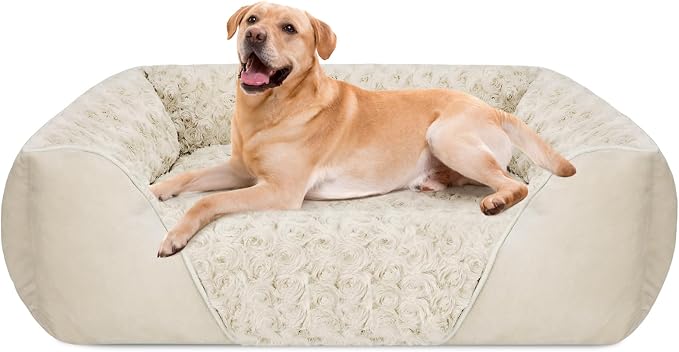 INVENHO XX-Large Dog Bed Rectangle Washable Orthopedic Soft Calming Sleeping Durable Pet Cuddler with Anti-Slip Bottom