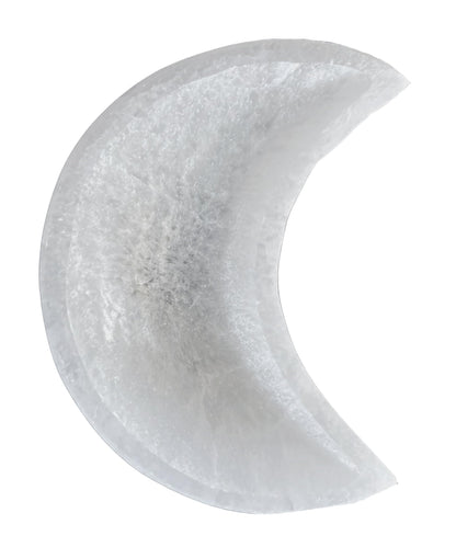 Amazing Gemstone Selenite Bowl - 4" Moon Selenite Crystal to Charge your Healing Stones and Crystals - Selenite Charging Plate Bowl (Moon Shape)