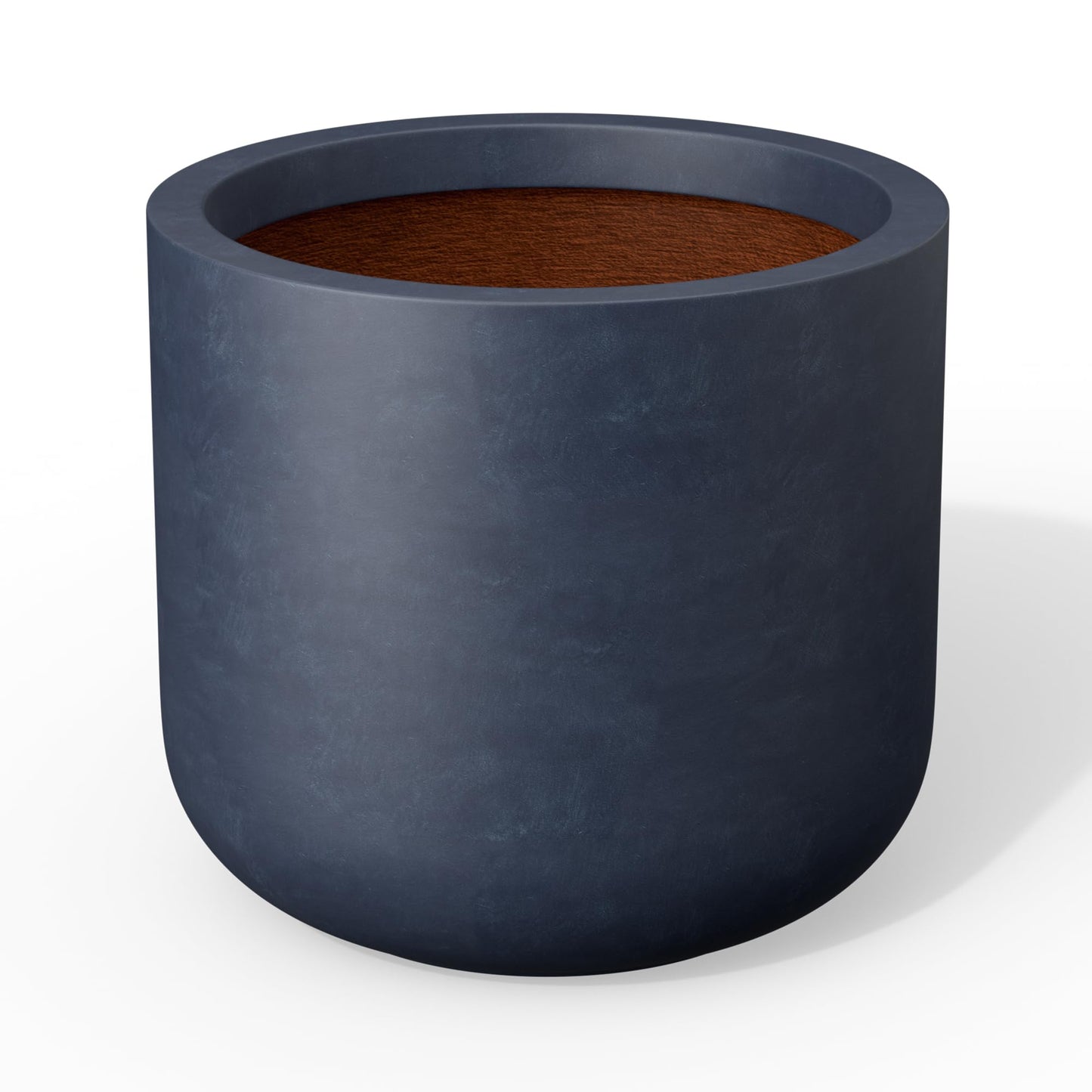 Kante Round Concrete Planter, 17.3 Inch Dia Classic-Style Large Pot with Drainage, Charcoal Finish with Painted Interior, for Indoor & Outdoor Plants, Home, Patio and Garden