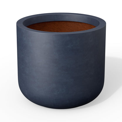 Kante Round Concrete Planter, 17.3 Inch Dia Classic-Style Large Pot with Drainage, Charcoal Finish with Painted Interior, for Indoor & Outdoor Plants, Home, Patio and Garden