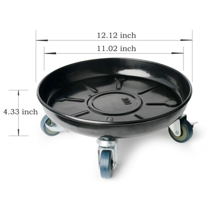 Kaoolaa Plant Caddy with Wheels 12 Inch 2 Pack, Heavy Duty Metal Plant Stand & Dolly with Lockable Casters, Holds 160 lbs for Indoor Outdoor Large Flower Pots, Black