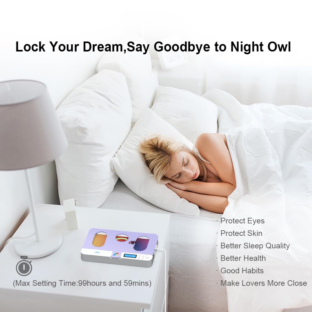 ySky Portable Phone Lock Box with Timer for iPhone and Android Phones, Self-Control Timed Phone Jail Locker to Help Kids,Students, Adults Focus Back, Unplug from Phones Boost Your Mental Wellness