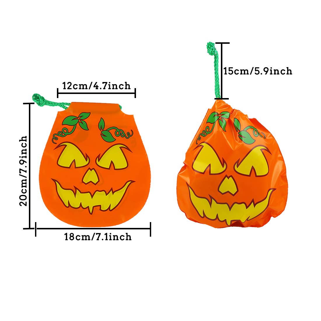 CCINEE 72pcs Halloween Drawstring Goody Bags 12 Styles Halloween Treats Bags for Kids's Trick or Treat Party Favor Supplies