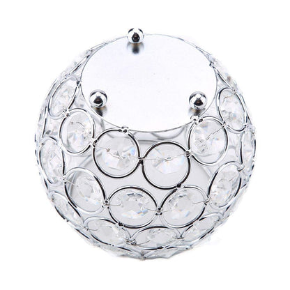 Crystal Candle Holder Votive Tealight Candle Holders for Wedding Home Table Decor 10x10x9cm/ 3.9x3.9x3.5in (Silver)